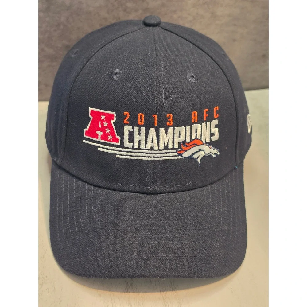 New Era 9FORTY Denver Broncos 2013 AFC Champions Hat Mens Navy Blue NFL Cap